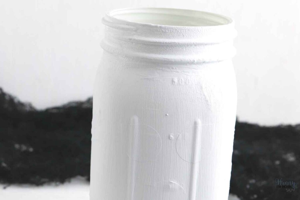 ghost mason jar with chalk paint