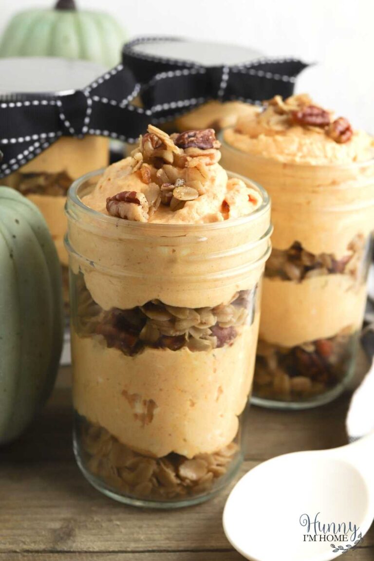 Gluten Free No Bake Pumpkin Cheesecake in a Jar