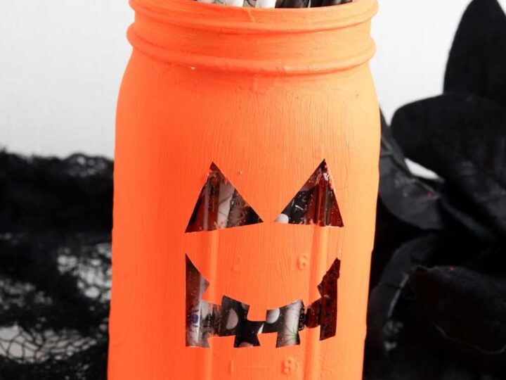 painted jack o lantern jars