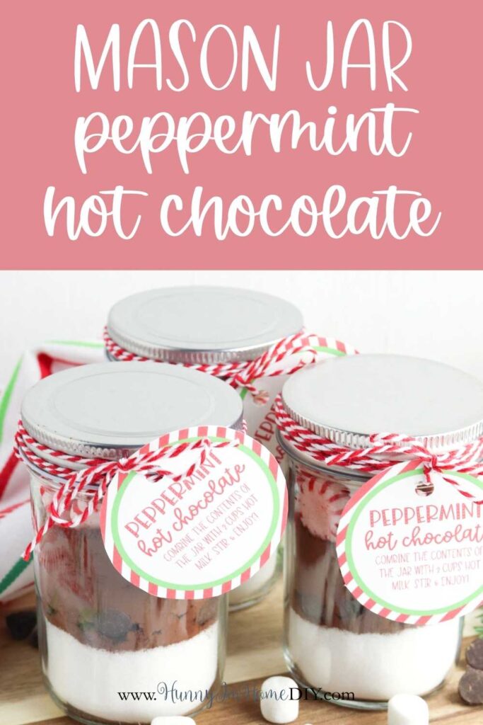 peppermint hot chocolate in a jar