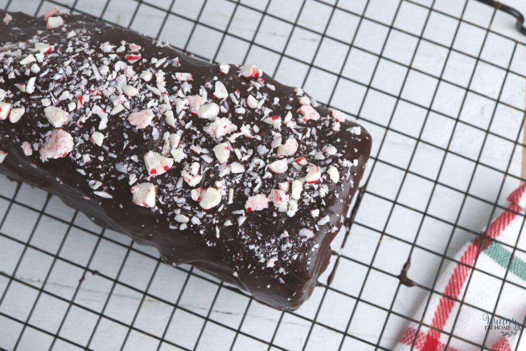 gluten free swiss roll with peppermint candy