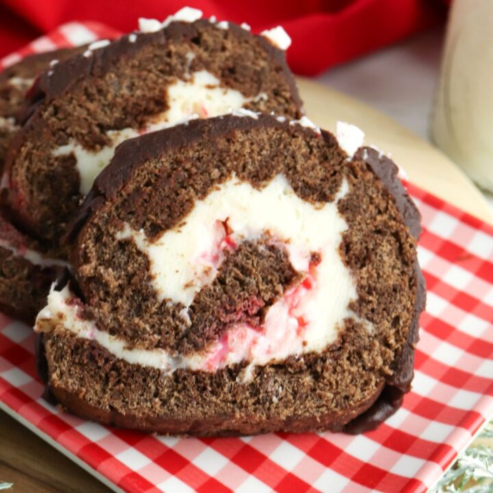 gluten free swiss roll with peppermint filling