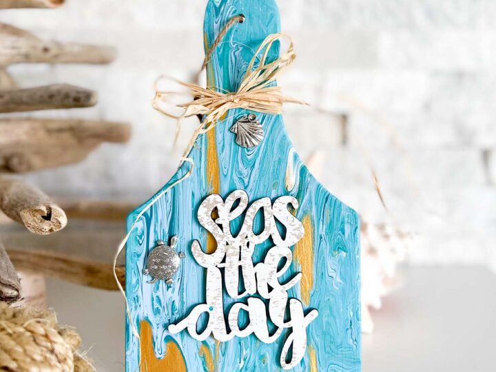 Image for Pour Painting a Wooden Dollar Store Paddle