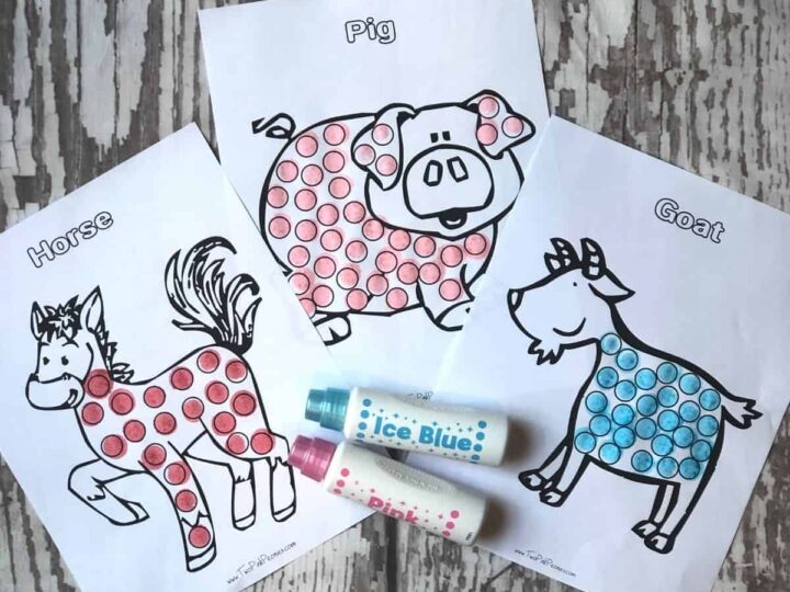 Image for Free Farm Animals Dot Marker Printable {instant download}