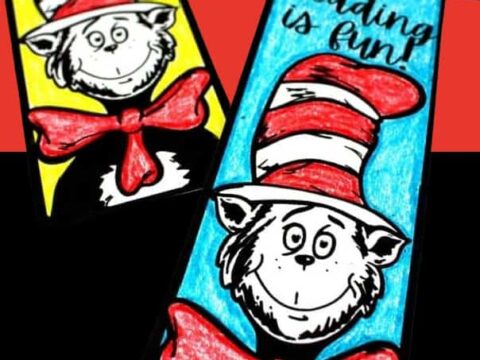Image for Cat In The Hat Template Bookmark