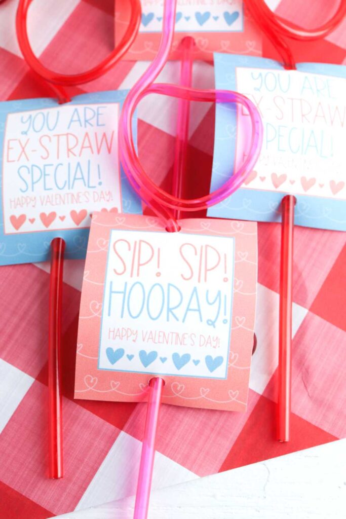 straw valentine card printable