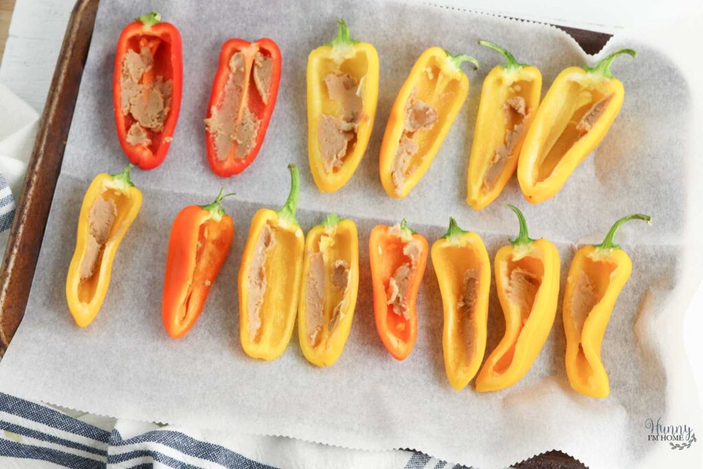 taco peppers with refried beans
