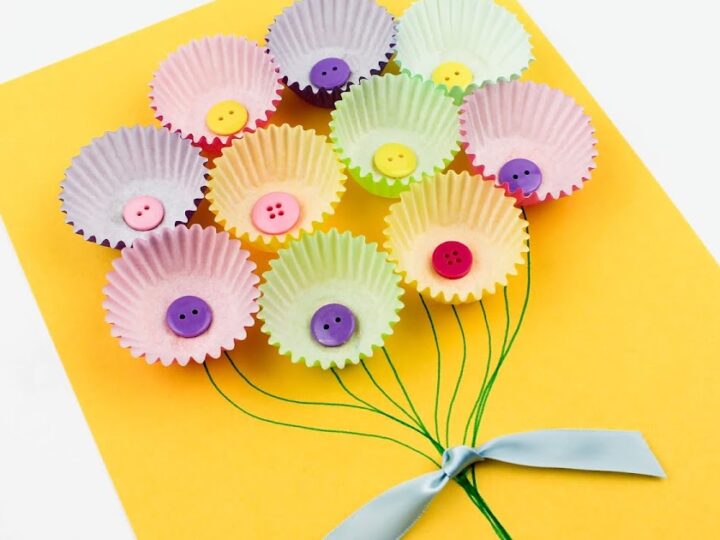 Image for Cute Easy Cupcake Case Flower Picture for Kids to Make