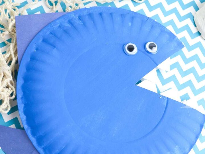 paper plate shark preschool craft