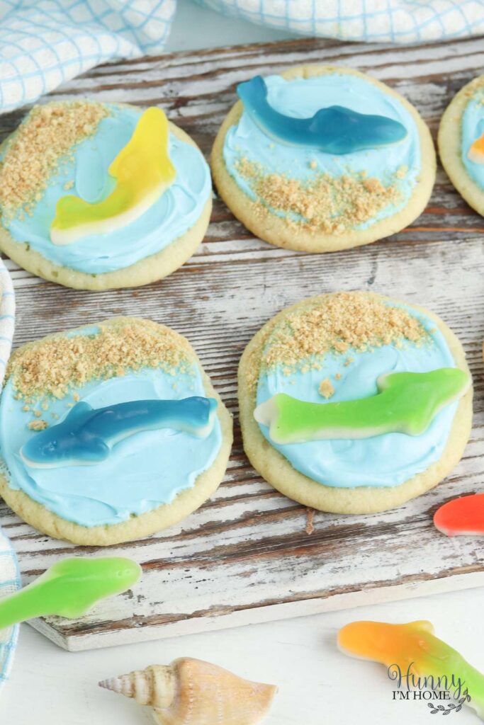 shark birthday cookies
