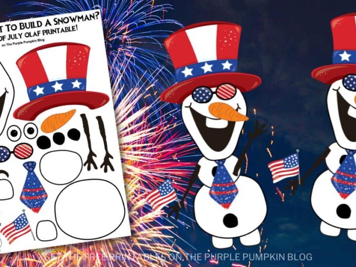 Image for Free Printable Do You Want To Build 4th of July Olaf?