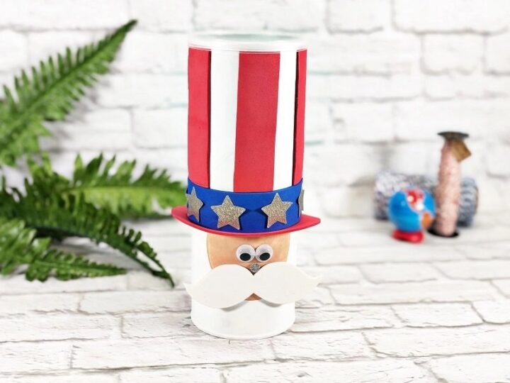 Image for Uncle Sam Upcycled Chip Can for the Fourth of July