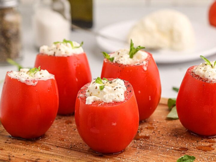 Image for Italian Burrata Stuffed Tomato Appetizer