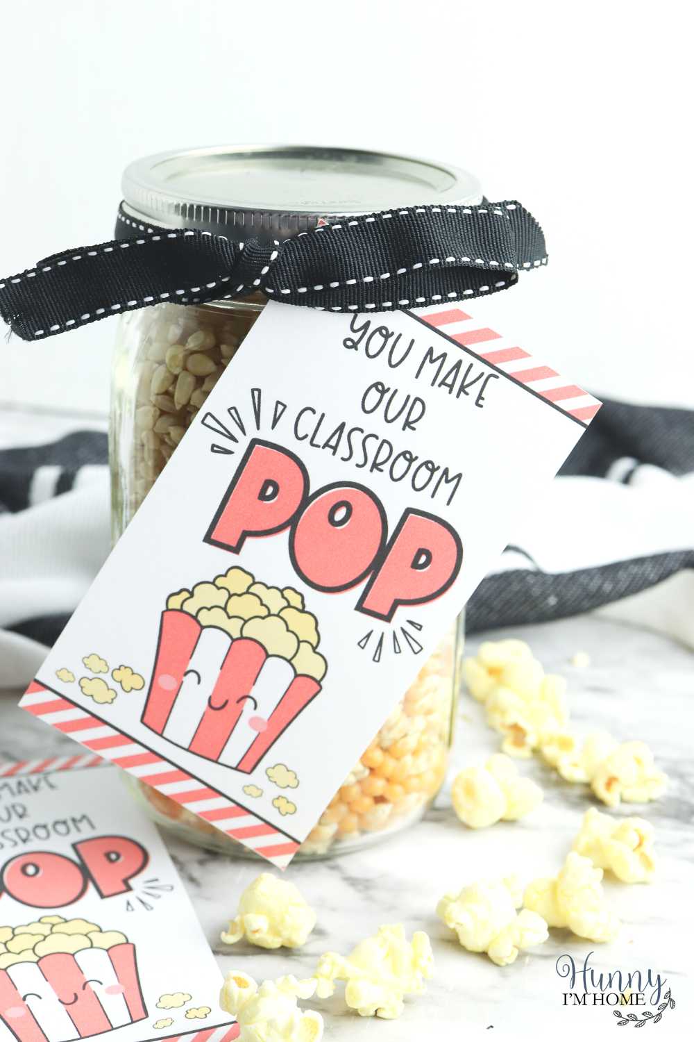 DIY Valentines Day Popcorn Teacher Gifts (Free Gift Tag Printable)