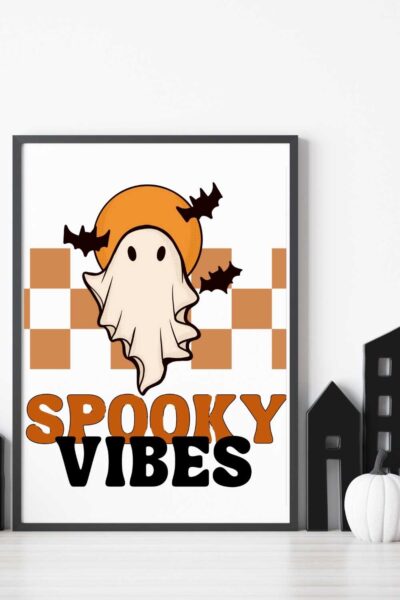 retro spooky vibes printable