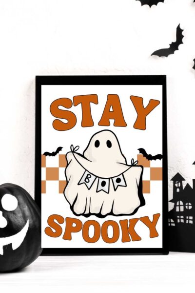 retro stay spooky printable