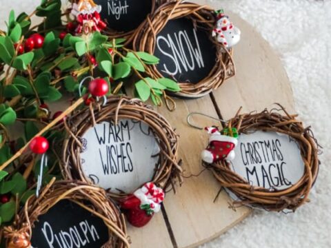 Image for Grapevine Wreath Ornaments with free SVG file