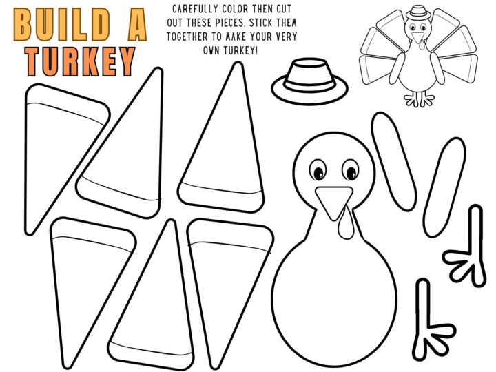 Image for Free Build a Turkey Printable Kids Craft