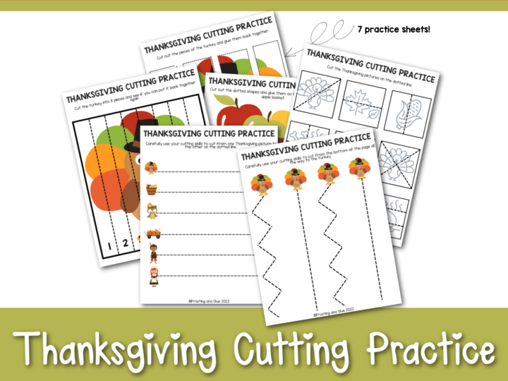 Image for Thanksgiving Cutting Practice Worksheets