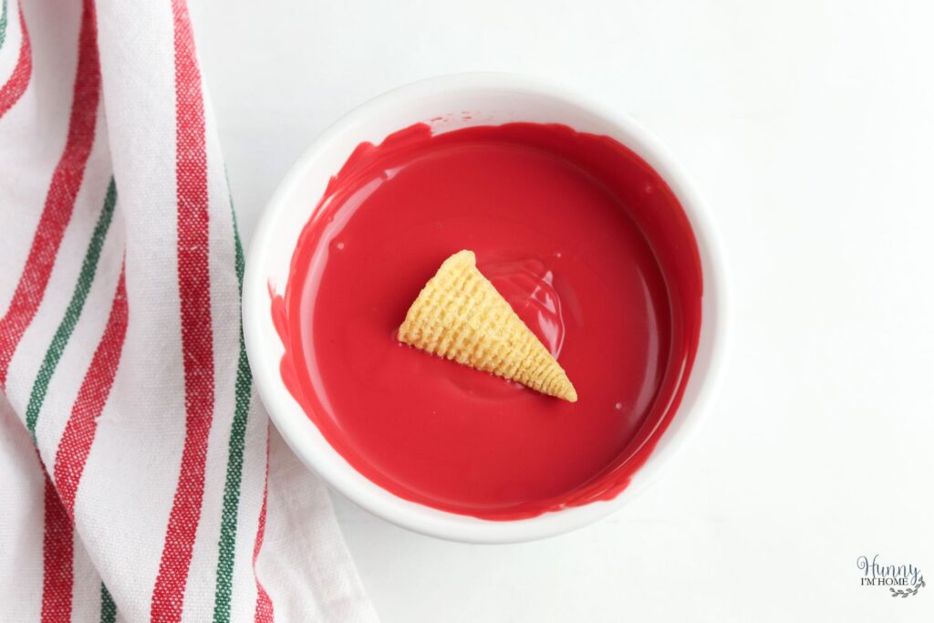 chocolate covered bugle santa hats