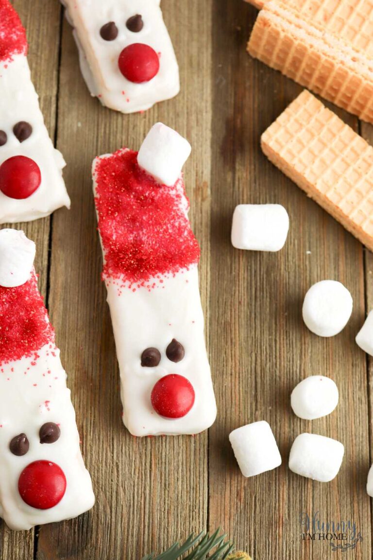 Easy Santa Cookies Made with Wafers