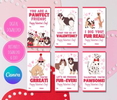 printable dog valentines