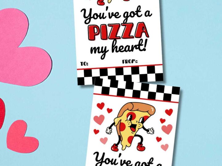 retro pizza valentines