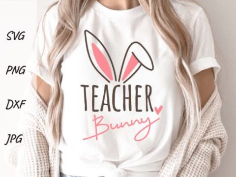 Image for Teacher Bunny Shirt SVG