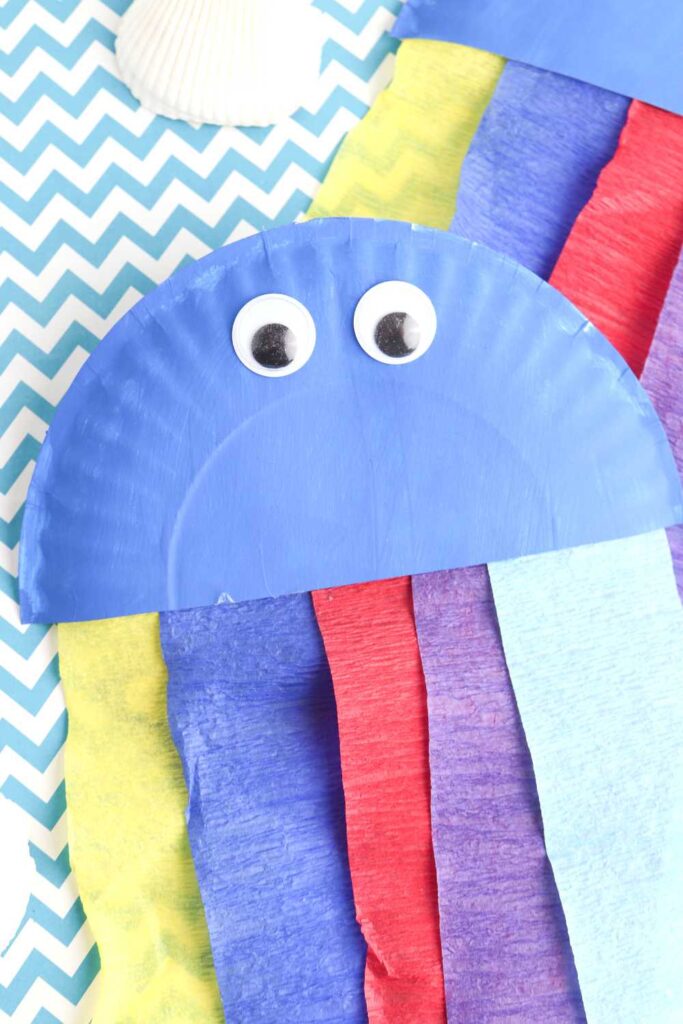paper plate rainbow jellyfish