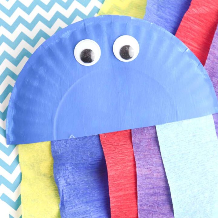 paper plate rainbow jellyfish