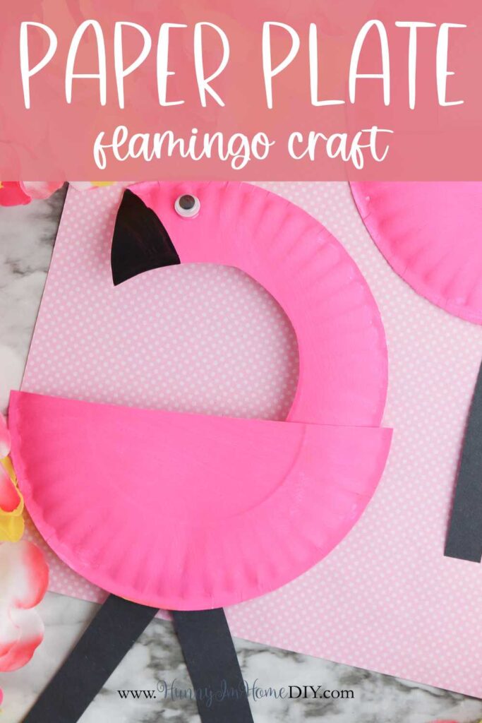paper plate flamingo diy craft