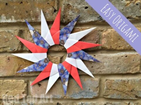 Image for Easy Origami Paper Star Wreath