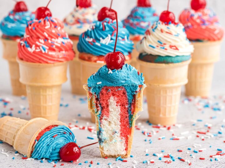 Image for Patriotic Ice Cream Cone Cupcakes