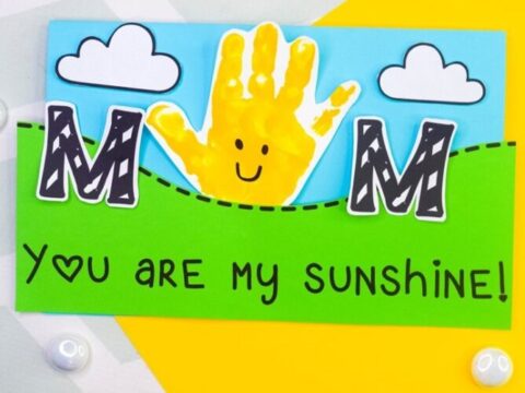 Image for You are My Sunshine Mother’s Day Handprint Craft and Free Template