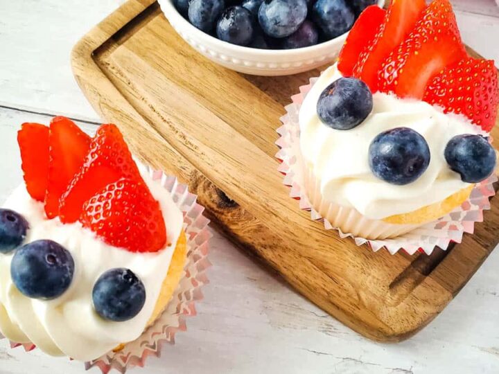 Image for Red, White and Blue Angel Food Cake Cupcakes for 4th of July