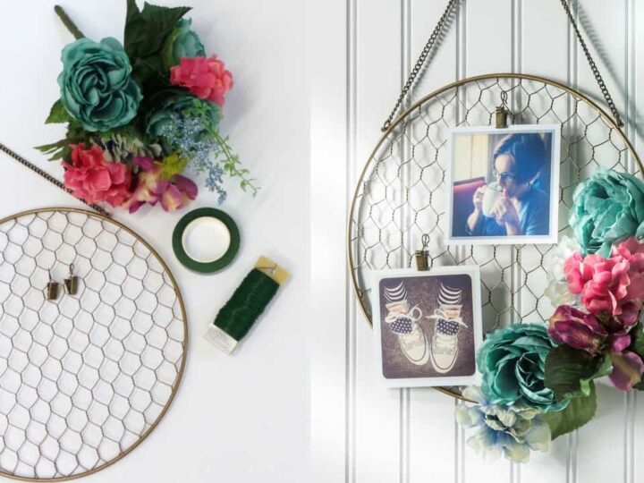 Image for Hanging Photo Frame Decorated with Flowers