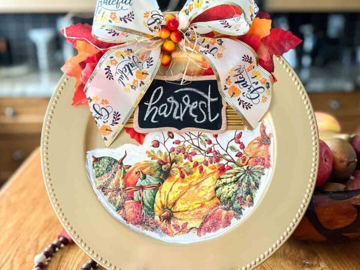 Image for Fall Harvest Dollar Store Charger Craft