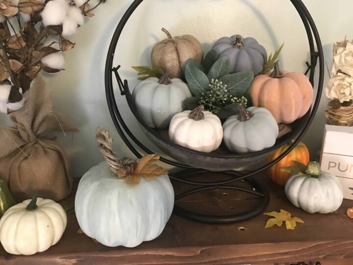 Image for Cheap Fall Decor DIY Farmhouse Pumpkins- Dollar Tree Hack