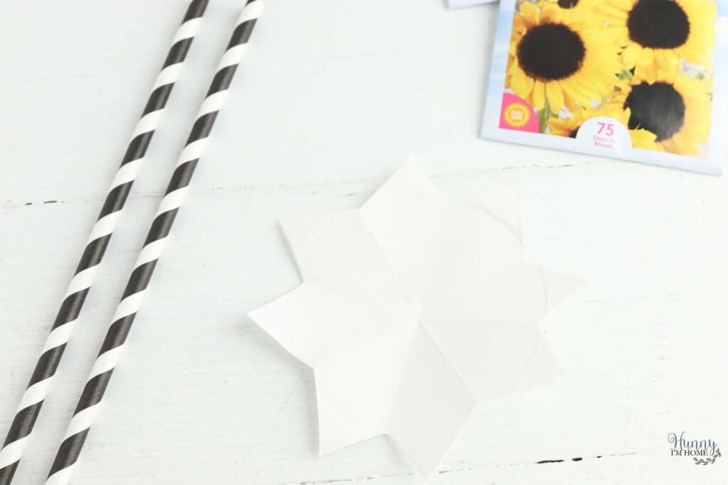folded paper plate flower