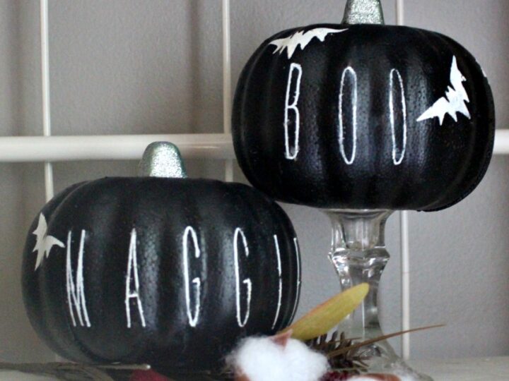 Image for Rae Dunn Inspired Dollar Store Chalkboard Pumpkins For Halloween