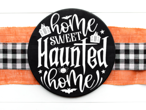 Image for Home Sweet Haunted Home Halloween Sign