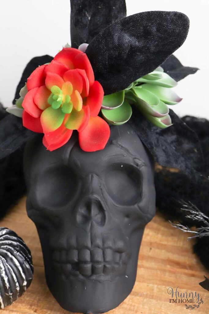 DIY skull succulent planter