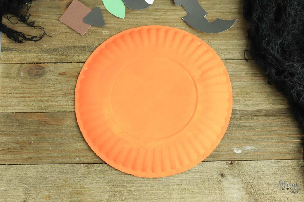 paper plate pumpkin craft