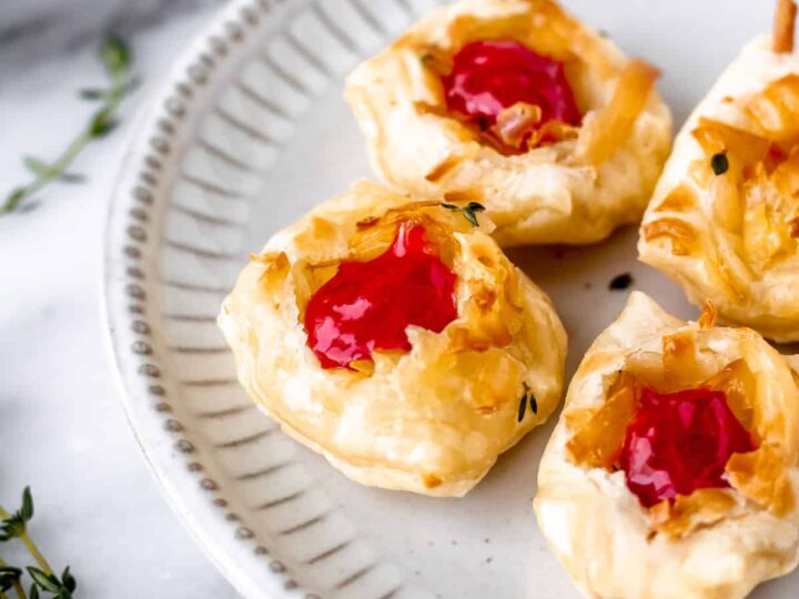 Image for Savory Gruyere Cheese Puffs with Raspberry Sauce