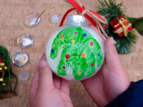 Image for How to Make a Handprint Tree Christmas Ornament