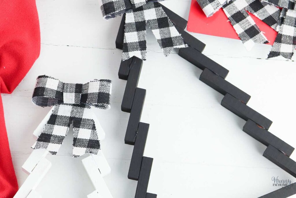 black and white christmas trees