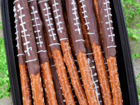 Image for Chocolate Football Pretzel Rods Recipe