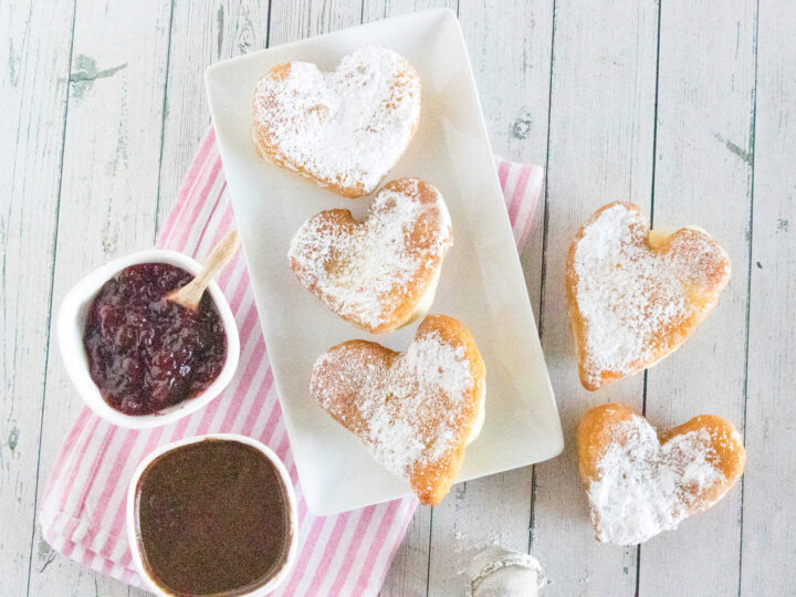 Image for Heart Beignets Recipe with Chocolate Sauce for Valentine’s