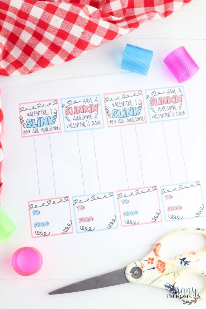 printable slinky valentine cards