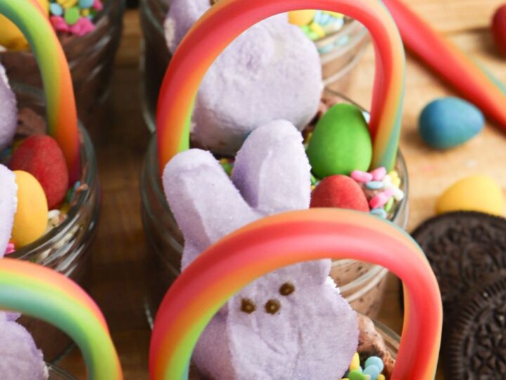 easter basket pudding cups